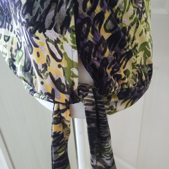 My Michelle Purple and Green Patterned Blouse Sz S - Picture 4 of 11